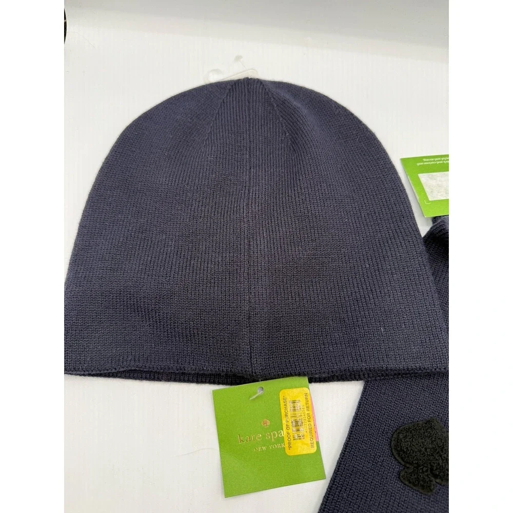 NWT Kate Spade New York Blue Fingerless Gloves/Arm Warmer & MATCHING BEANIE HAT!